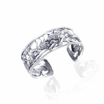 Loyalty in wolf’s pack ~ Sterling Silver Jewelry Bracelet TBG290 - Jewelry